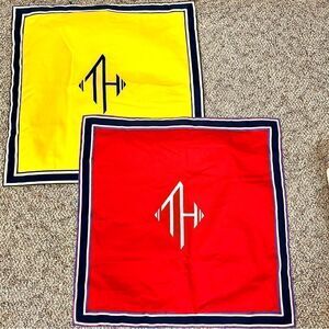 - Tommy Hilfiger two grosgrain flange monogrammed Nautica pillow covers s